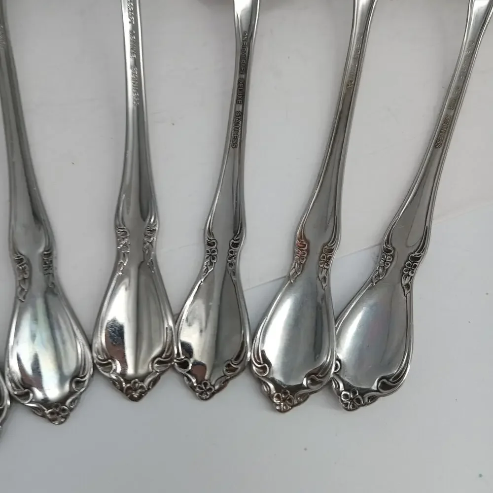 10 Serving CHATEAU by ONEIDACRAFT DELUXE Stainless Spoons Pie Ladle Slotted